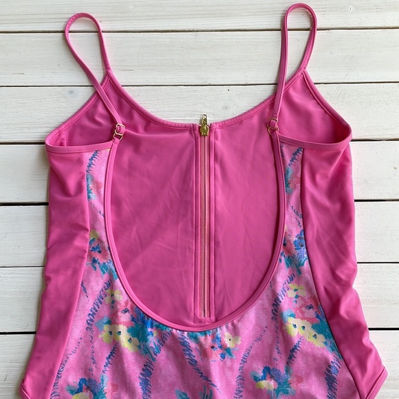 NWOT LoveShackFancy x Beach Riot Cheryl One Piece Bathing Suit Pink size L - Picture 4 of 11